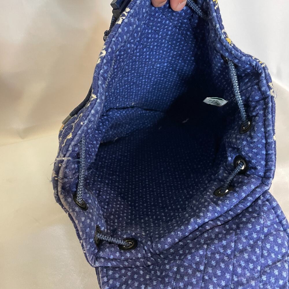 Vintage Vera Bradley Maison Navy Blue Floral Mini Backpack Quilted Cotton - Picture 4 of 7
